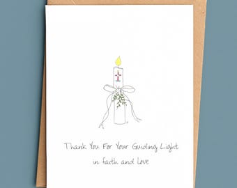 Godparent Thank You Card/Baptism Card/Catholic Godparent Card/Thank You For Your Guiding Light in Faith and Love/Sacrament Cards