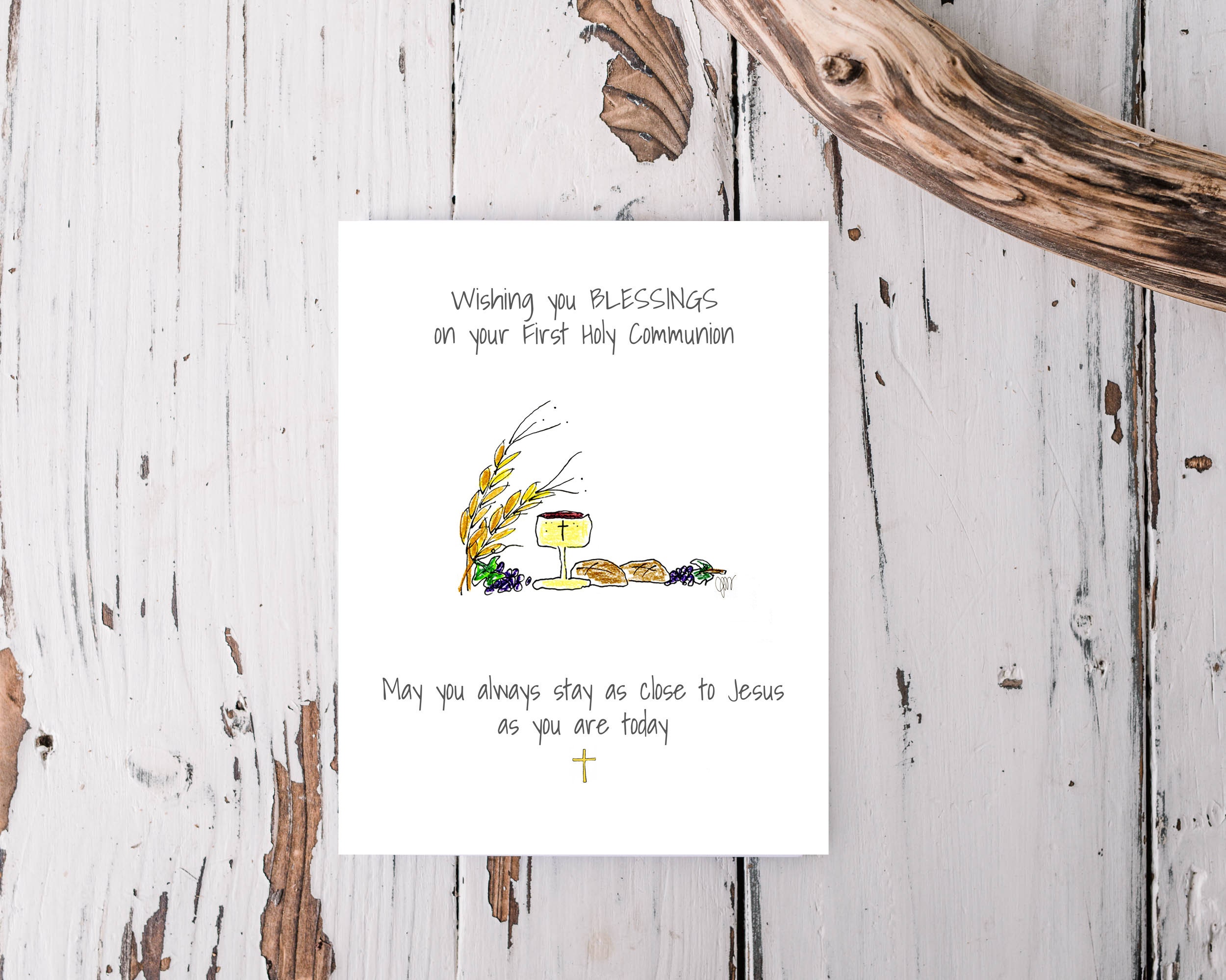 Digital First Communion Card, Printable First Holy Communion Card ...