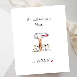 Hand Drawn Thinking of You Card: A2 Greeting Card with Envelope (Digital Download)
