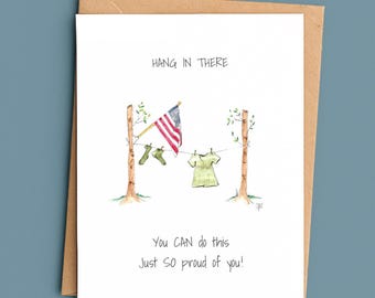 Boot Camp Encouragement Card/Hang In There You Can Do This/Military Support Card