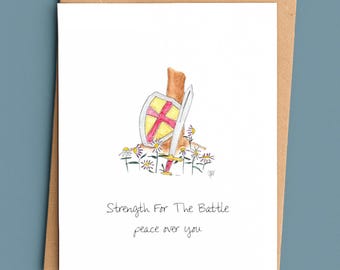 Christian Encouragement Card/Faith Strength Card For Him/Spiritual Protection card/Catholic Prayer Card/Religious Masculine Card