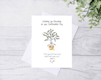 Printable Confirmation Card, Wishing you Blessings on your Confirmation Day, Sacrament Cards, Religious Cards, Isaiah 11:2, Hand Drawn