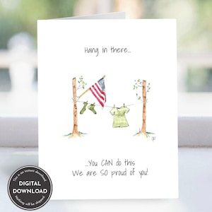 Printable Boot Camp Card: Digital BMT Cards, Military Encouragement Note Card