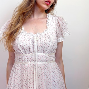 Vintage Gunne Sax Floral Dress | Pink Floral Print Maxi Dress Garden ...