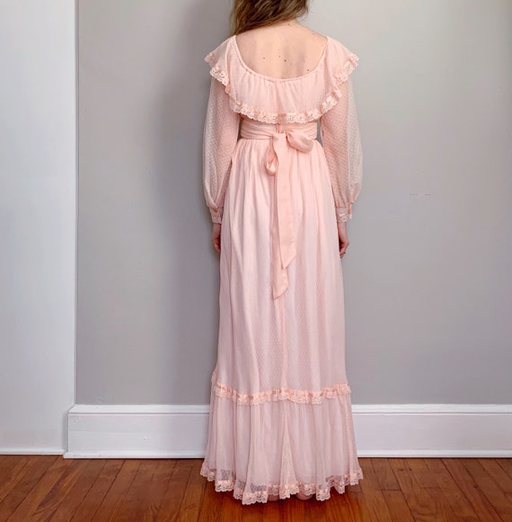 Vintage pink Gunne Sax dress | pastel ruffle off-… - image 5