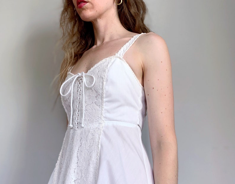 Vintage White Cotton Poplin Gunne Sax Sundress | XS bild 2