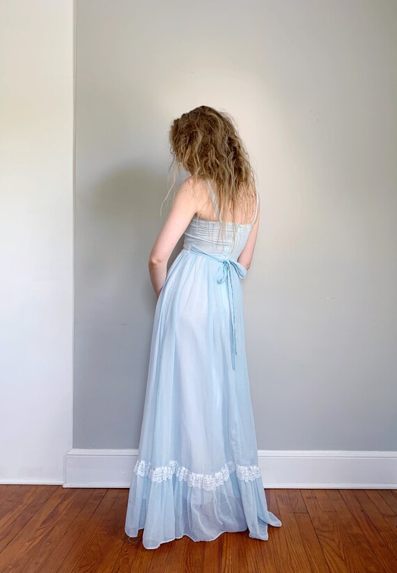 Vintage pastel blue Gunne Sax dress | pale blue s… - image 4