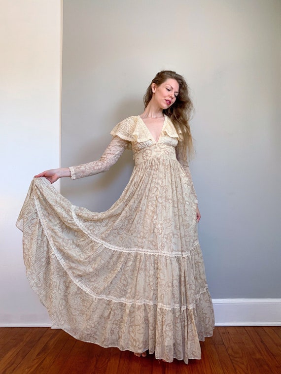 Vintage Gunne Sax Prairie Dress Cream 