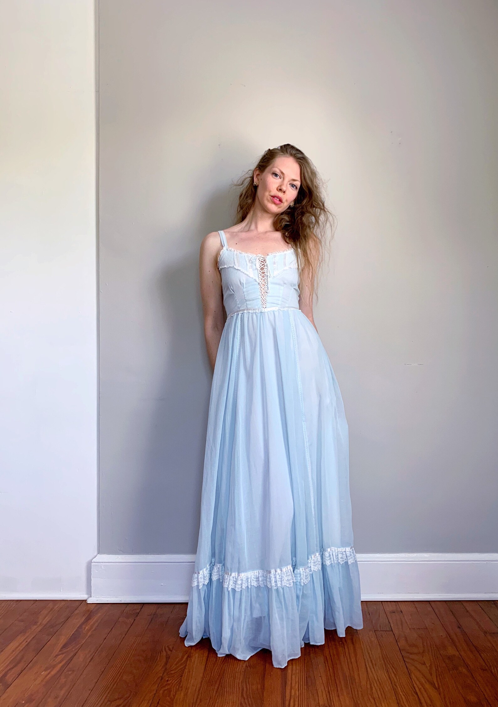 Vintage Pastel Blue Gunne Sax Dress Pale Blue Sundress - Etsy