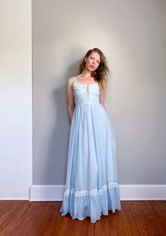 Vintage pastel blue Gunne Sax dress | pale blue s… - image 3