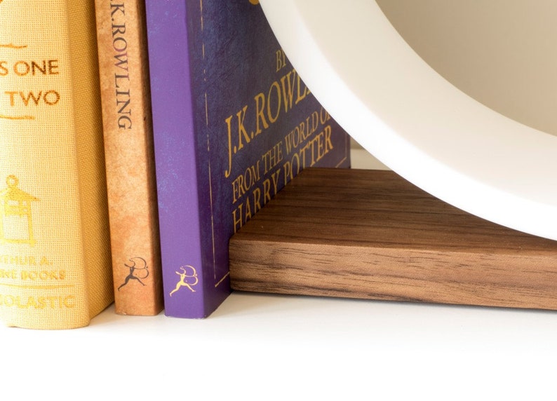 Bookends Walnut Kitchen Bookends Book End Decorative White Etsy