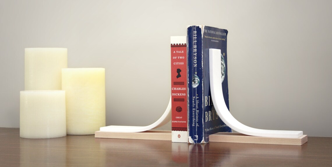 Bookends Kitchen Bookends Book End Decorative White Etsy