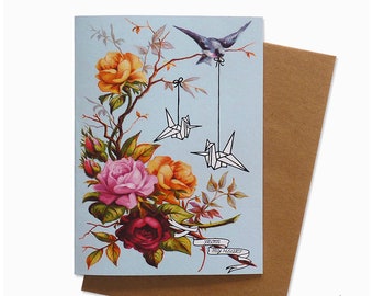 Origami Birds - Greeting Card