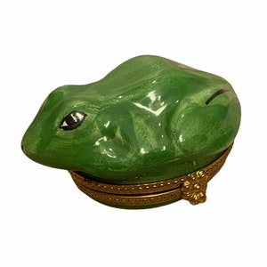 Limoges Rochard Porcelain Frog Trinket Box