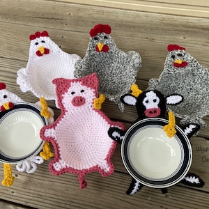 Farm animal hot/cold bowl holder