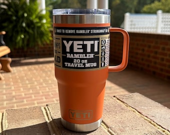 REAL YETI 30 Oz. Travel Mug With Stronghold Lid Laser Engraved White Stainless  Steel Yeti Rambler Vacuum Insulated YETI 