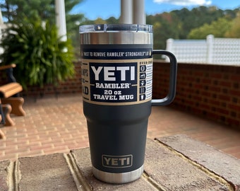 REAL YETI 30 Oz. Travel Mug With Stronghold Lid Laser Engraved White Stainless  Steel Yeti Rambler Vacuum Insulated YETI 