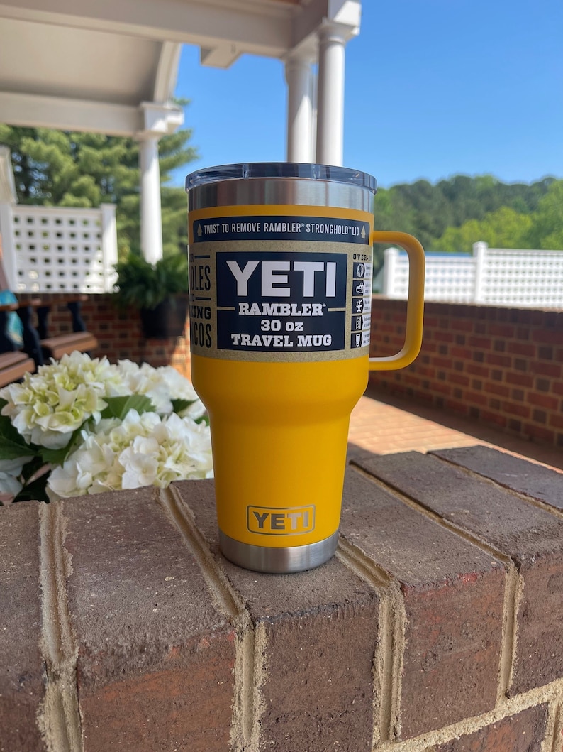REAL YETI 30 Oz. Travel Mug With Stronghold Lid Laser Engraved Etsy
