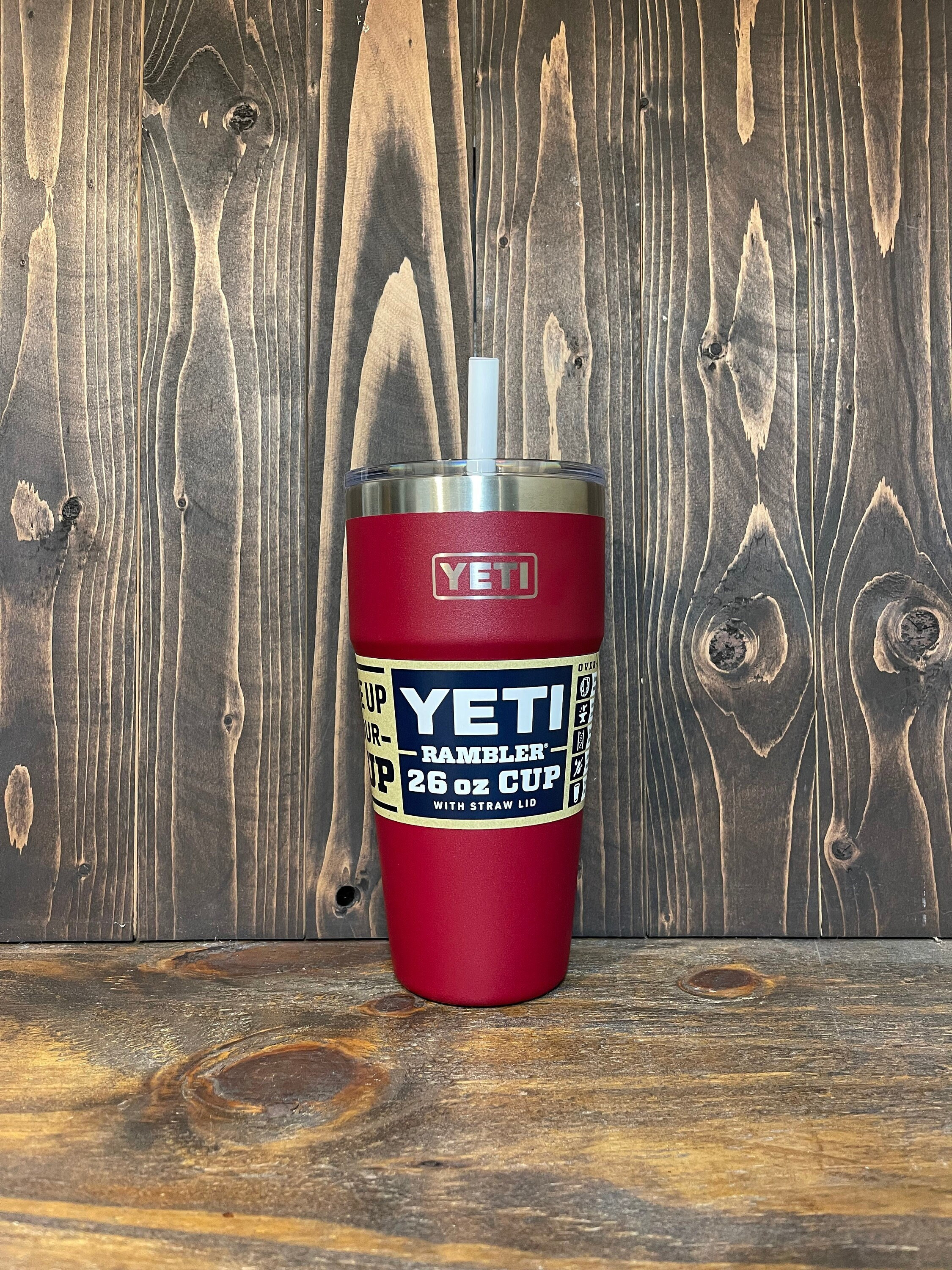 REAL YETI 46 Oz. Laser Engraved Harvest Red Yeti Rambler Bottle With Chug  Cap Personalized Vacuum Insulated YETI 