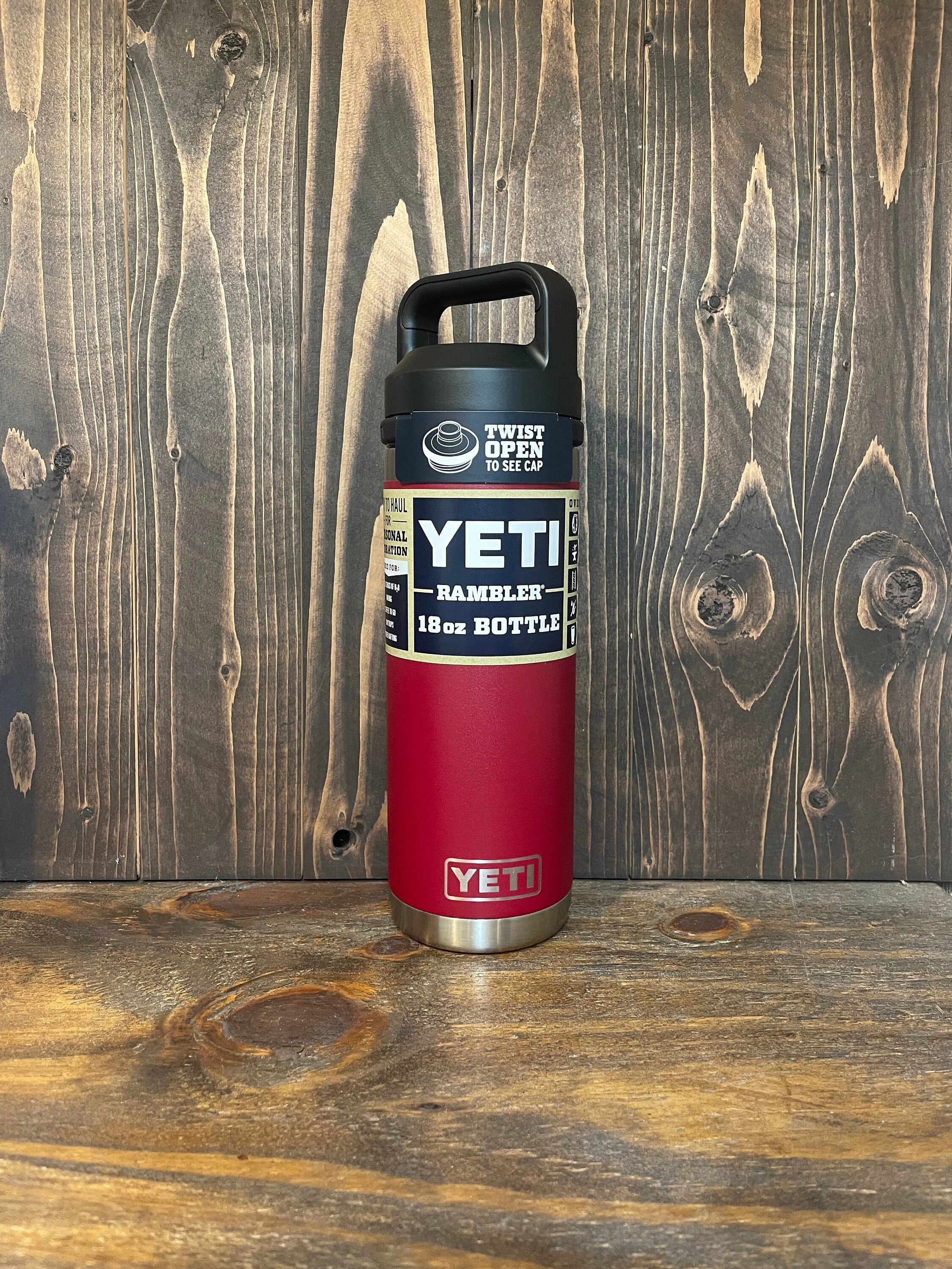 REAL YETI 18 Oz. Laser Engraved Harvest Red Stainless Steel Yeti With Chug  Cap Rambler Bottle Personalized Vacuum Insulated YETI 