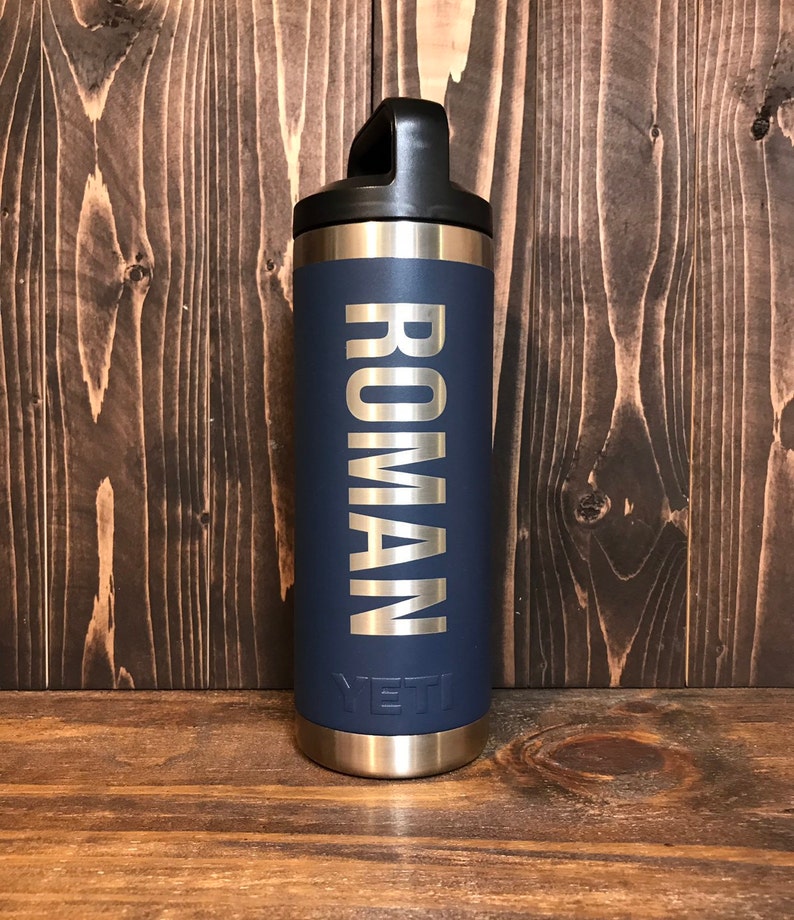 REAL YETI 18 Oz. Laser Engraved Navy Stainless Steel Yeti With Etsy
