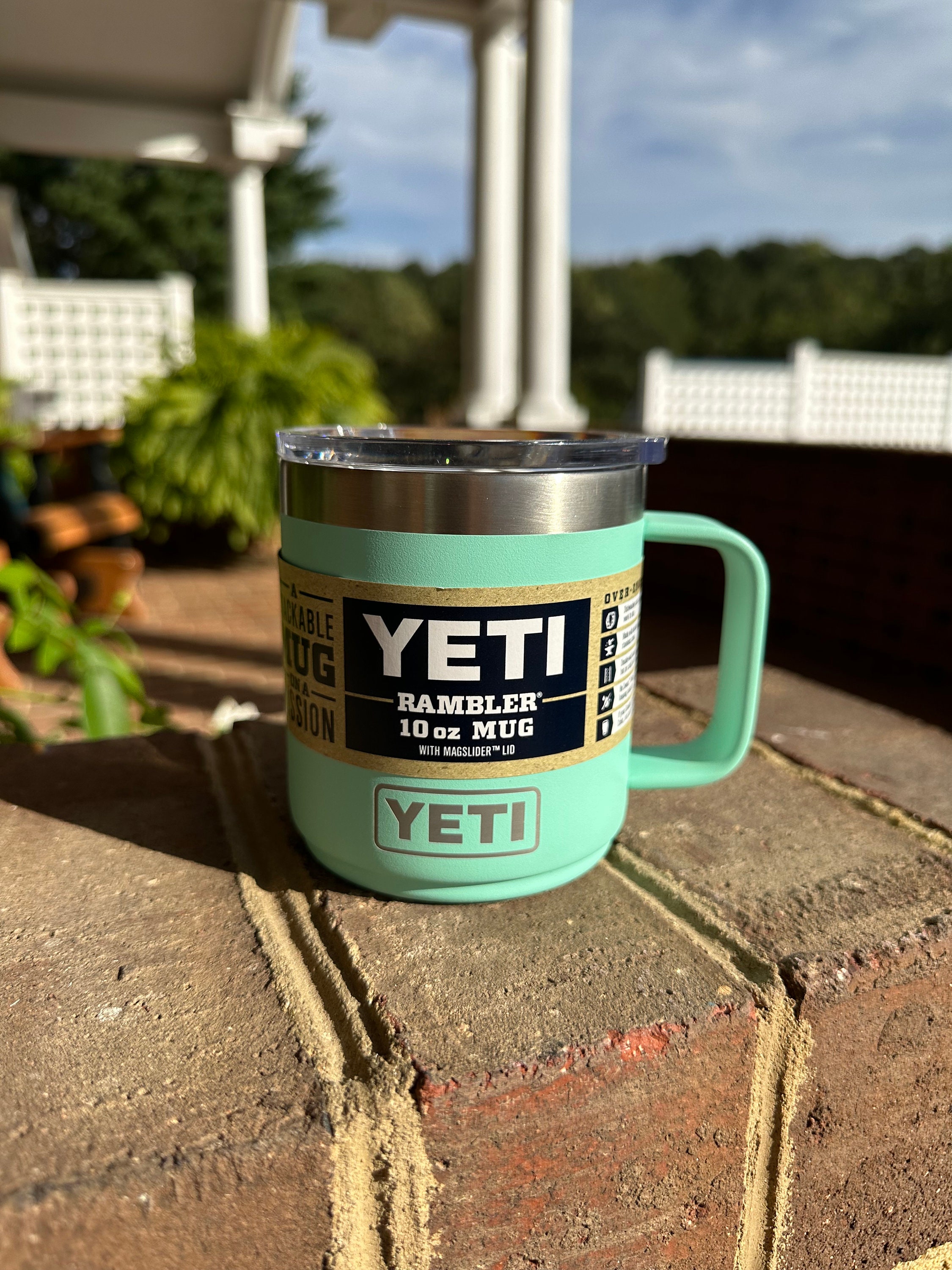 REAL YETI 10 Oz. Laser Engraved Seafoam Stainless Steel 10oz Stackable Mug  With Mag Lid Personalized Vacuum Insulated YETI 