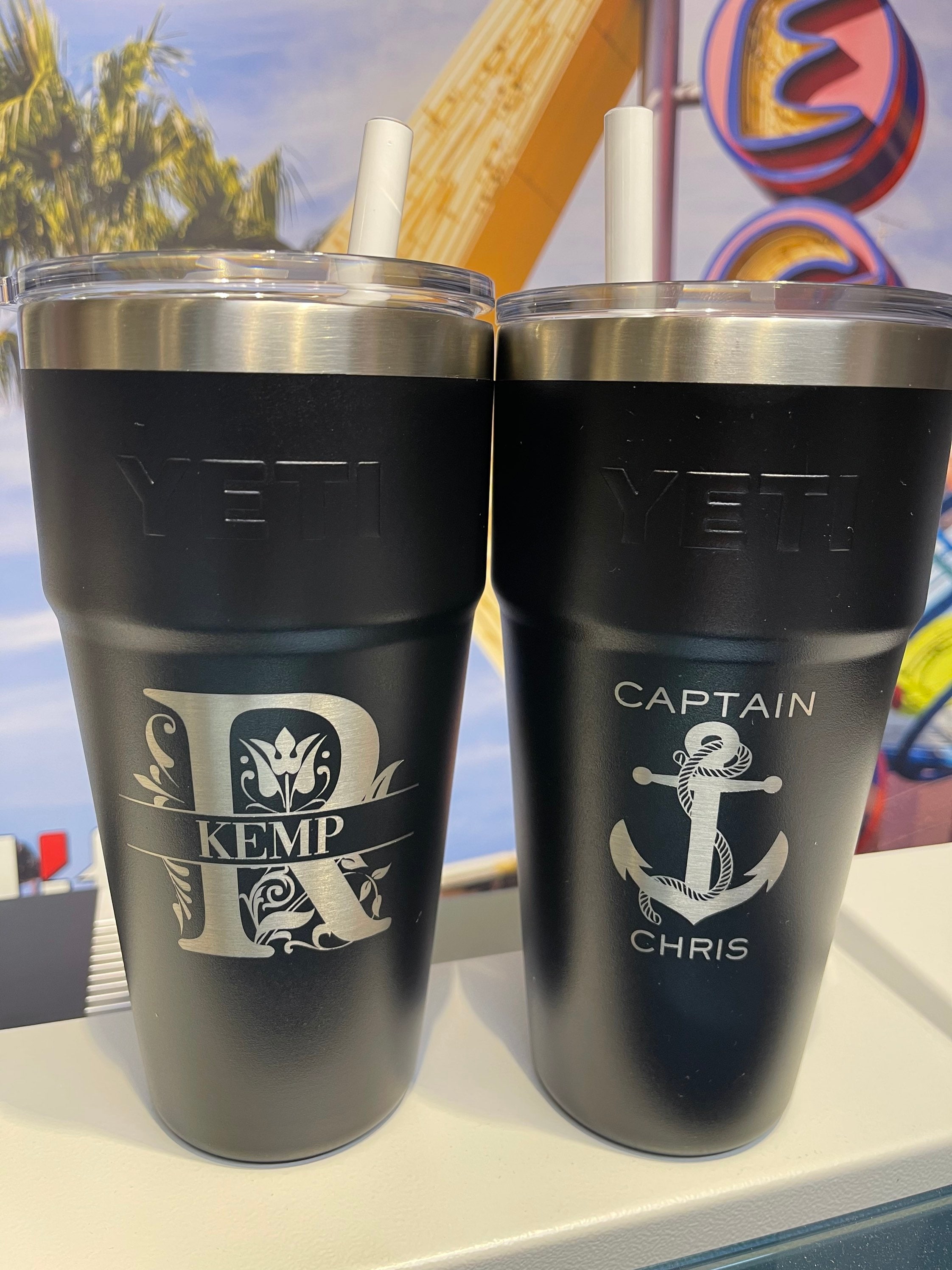 PERSONALIZED Authentic 26 oz Yeti Rambler with Straw Lid- LASER ENGRAV -  ImpressMeGifts