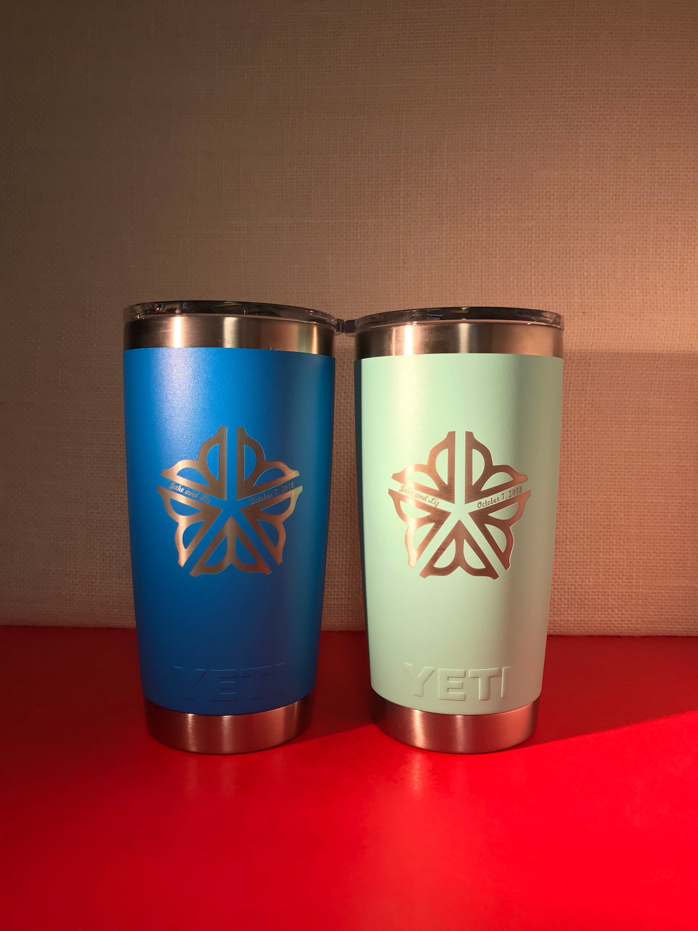 REAL YETI 16 Oz. Laser Engraved Seafoam Stainless Steel Yeti Stackable Pint  Rambler Personalized Vacuum Insulated YETI 