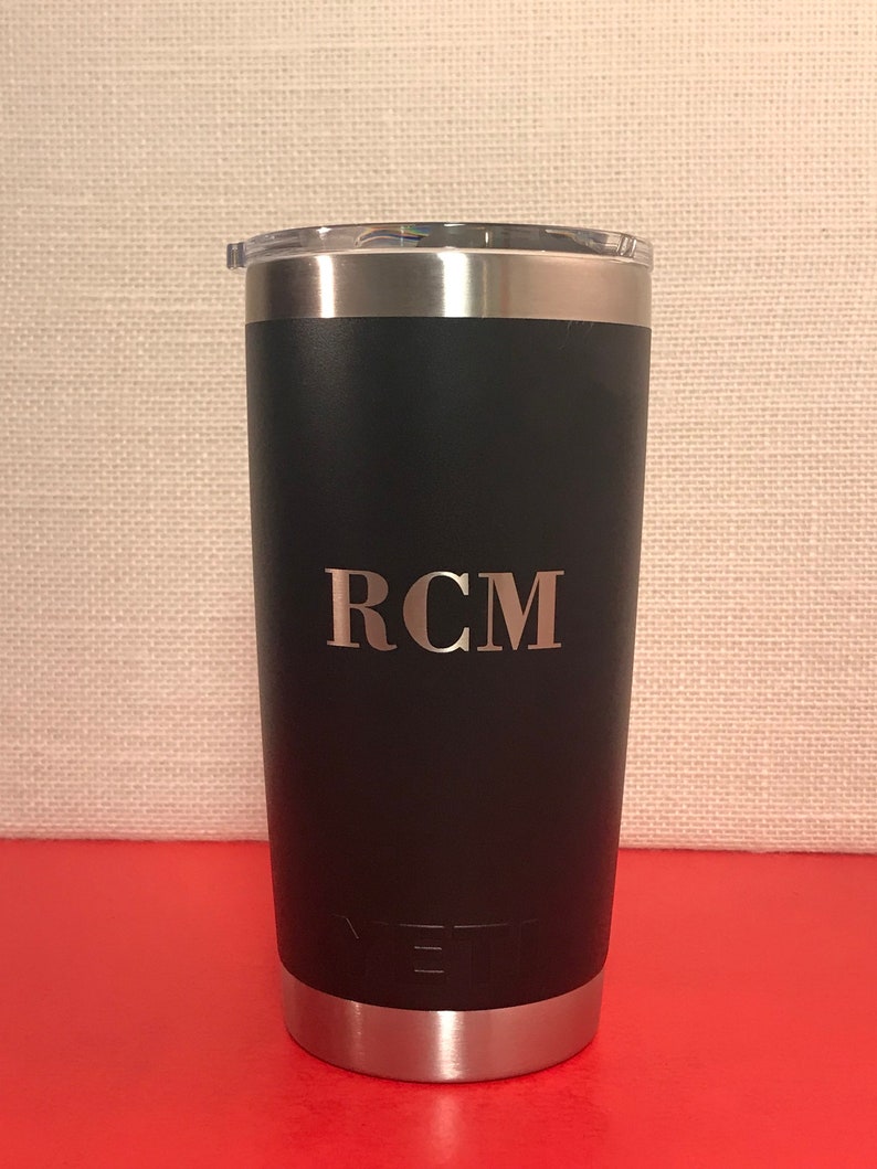 REAL YETI 20 oz. Laser Engraved Black Stainless Steel Yeti Rambler Personalized Vacuum Insulated YETI image 6