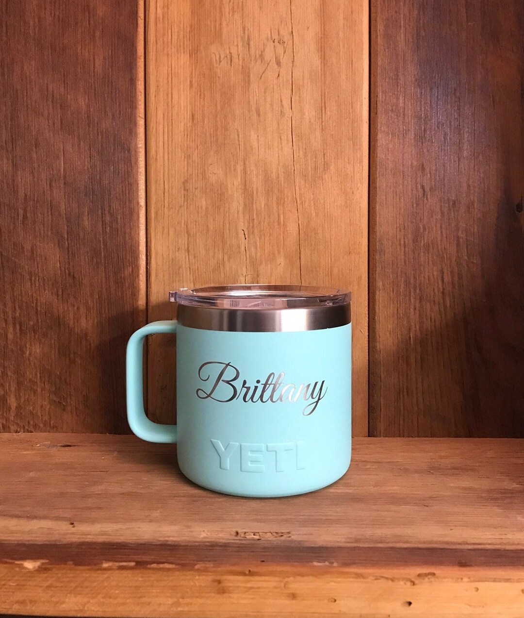 REAL YETI 14 oz. Laser Engraved Alpine Yellow Stainless Steel Yeti Rambler  Mug with Mag Slider Lid Personalized Vacuum Insulated YETI