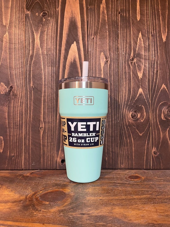 REAL YETI 26 Oz. Laser Engraved Seafoam Stainless Steel Yeti