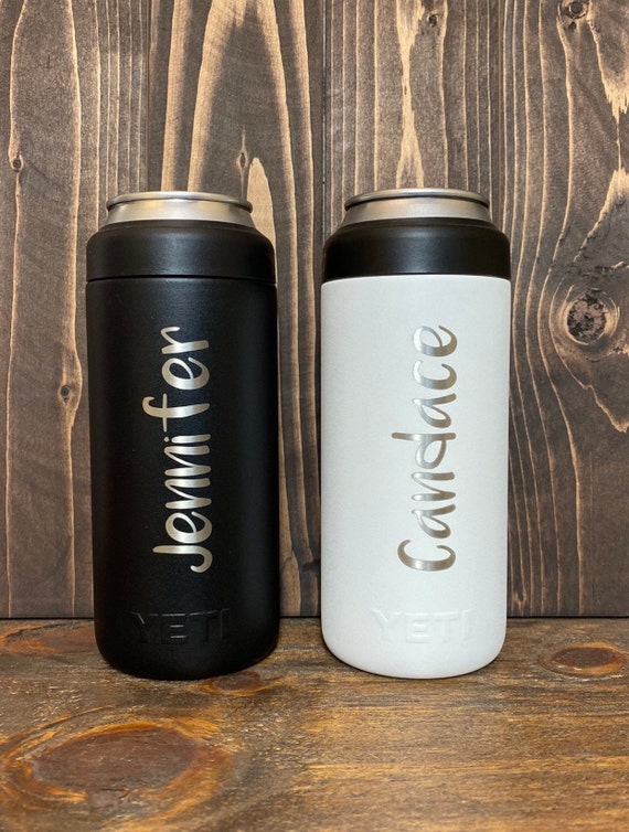 Laser Engraved Authentic Yeti Rambler 12 Oz. COLSTER SLIM Can