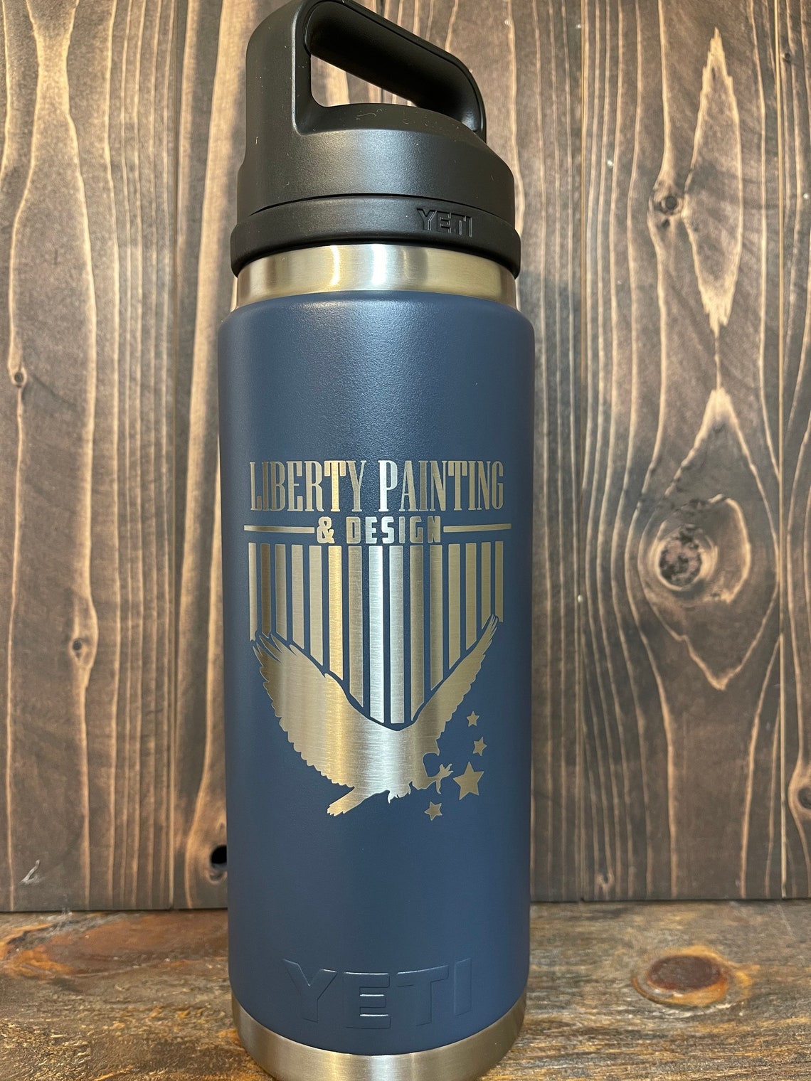 REAL YETI 36 oz. Laser Engraved Navy Yeti Rambler Bottle with Etsy