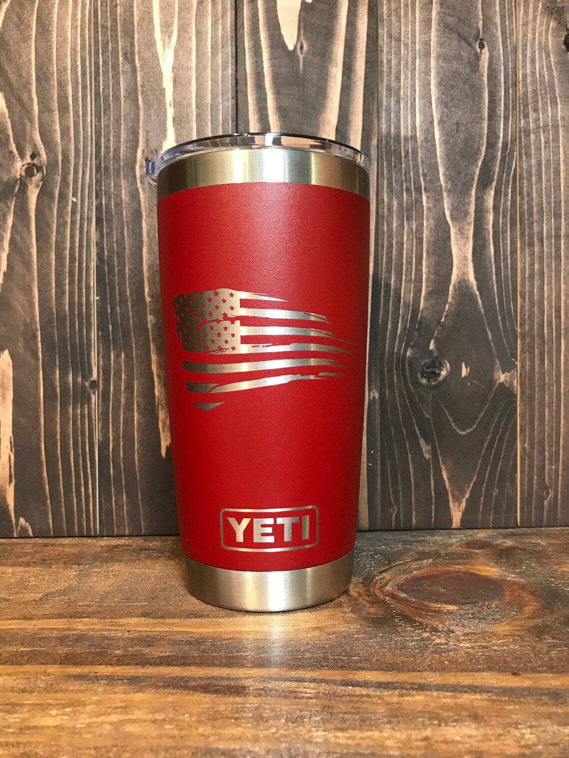 REAL YETI 20 oz. Laser Engraved Stainless Steel Brick Red Yeti Etsy