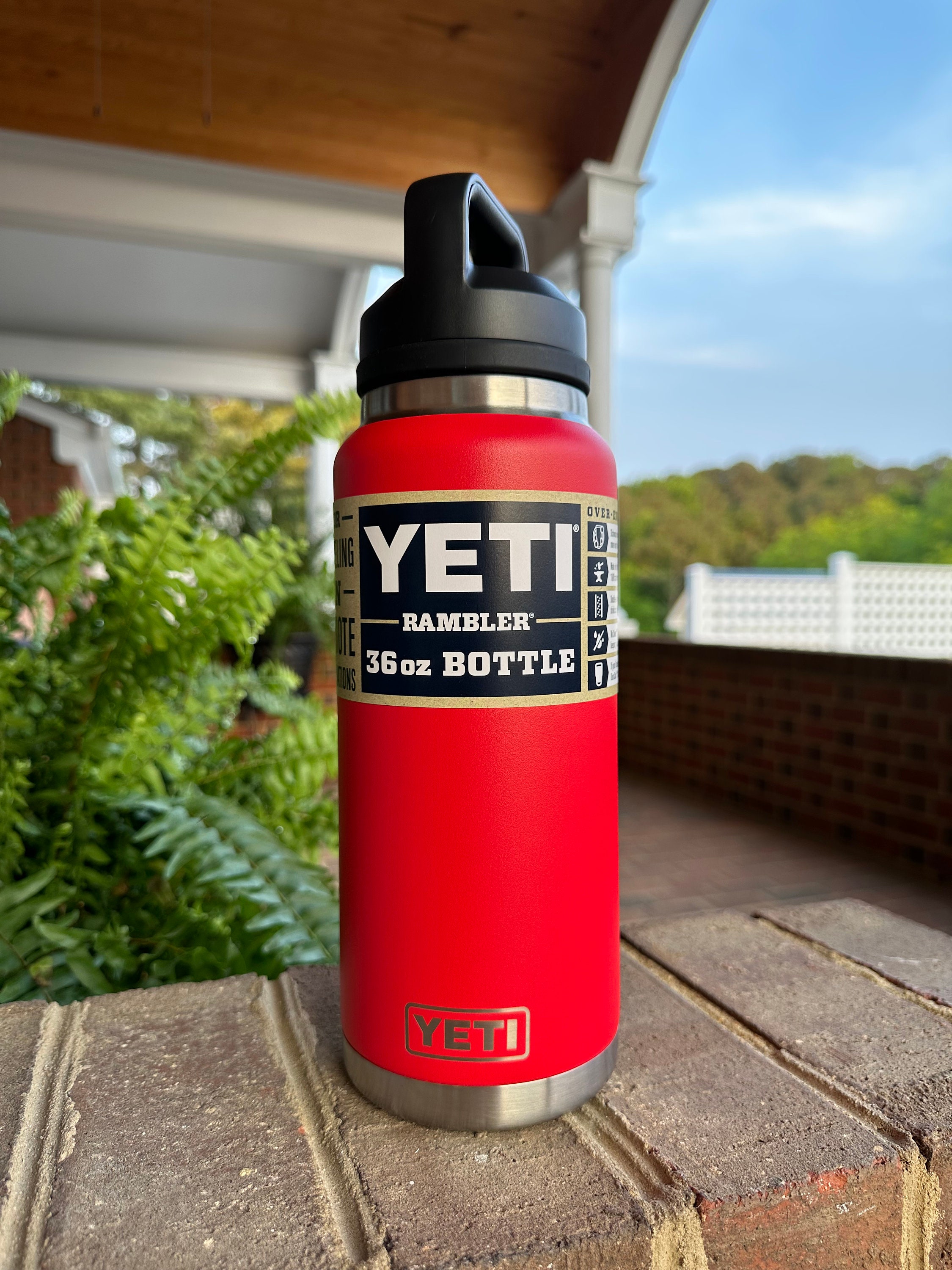 REAL YETI 18 Oz. Laser Engraved Harvest Red Stainless Steel Yeti