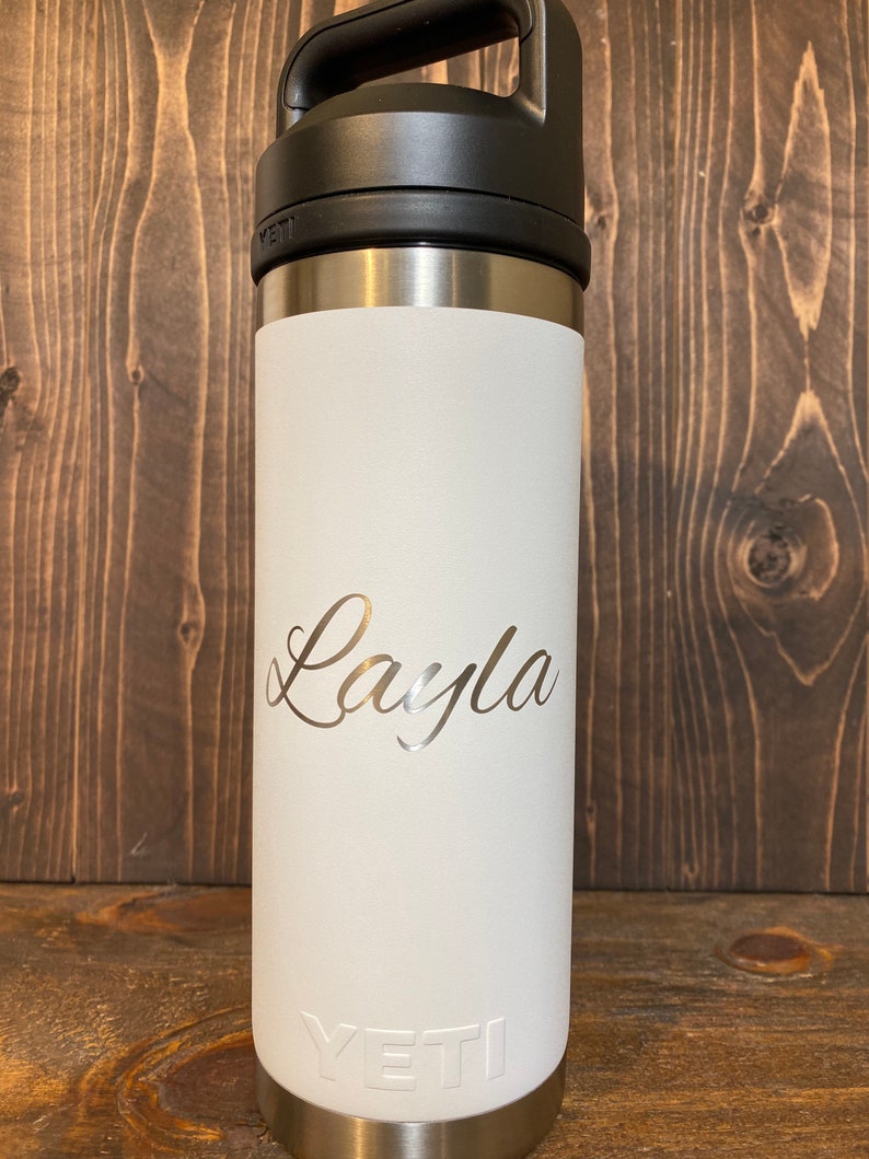 REAL YETI 18 oz. Laser Engraved White Stainless Steel Yeti Etsy