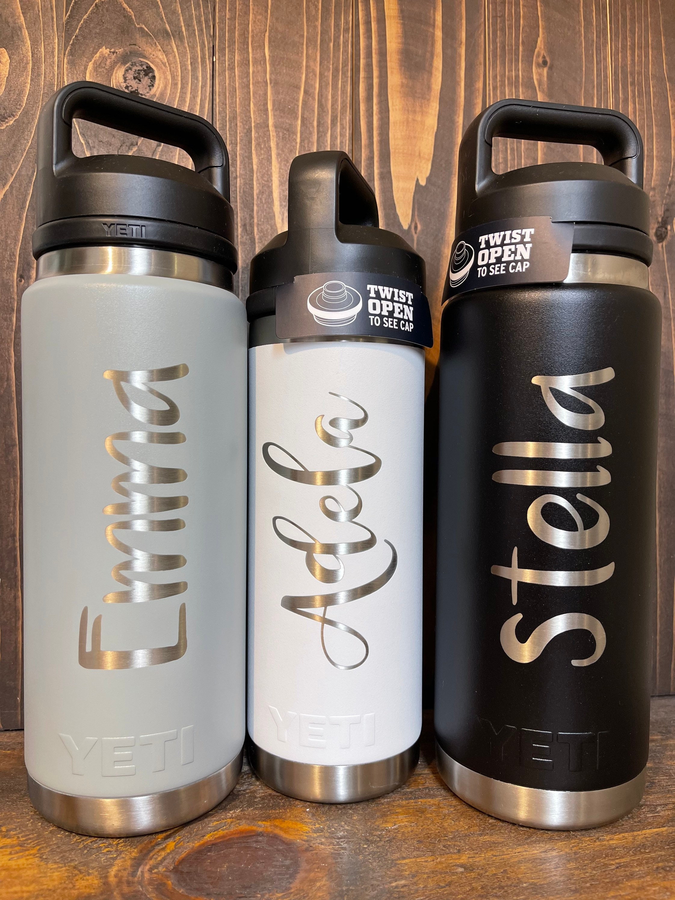 REAL YETI 18 Oz. Laser Engraved Seafoam Stainless Steel Yeti Rambler Bottle  With a Chug Cap Personalized Vacuum Insulated YETI 