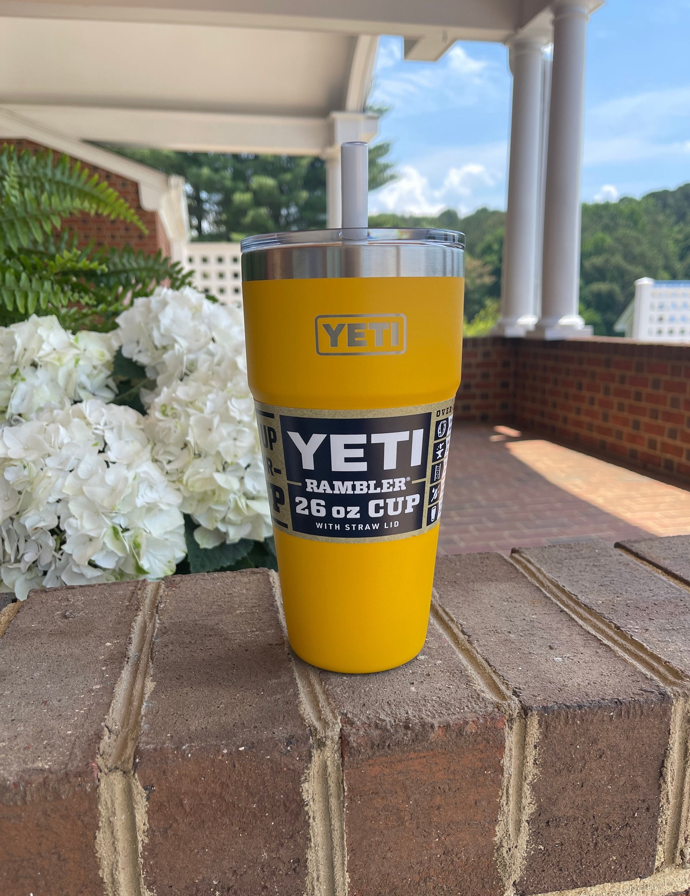 REAL YETI 26 Oz. Laser Engraved Alpine Yellow Stainless Steel Yeti