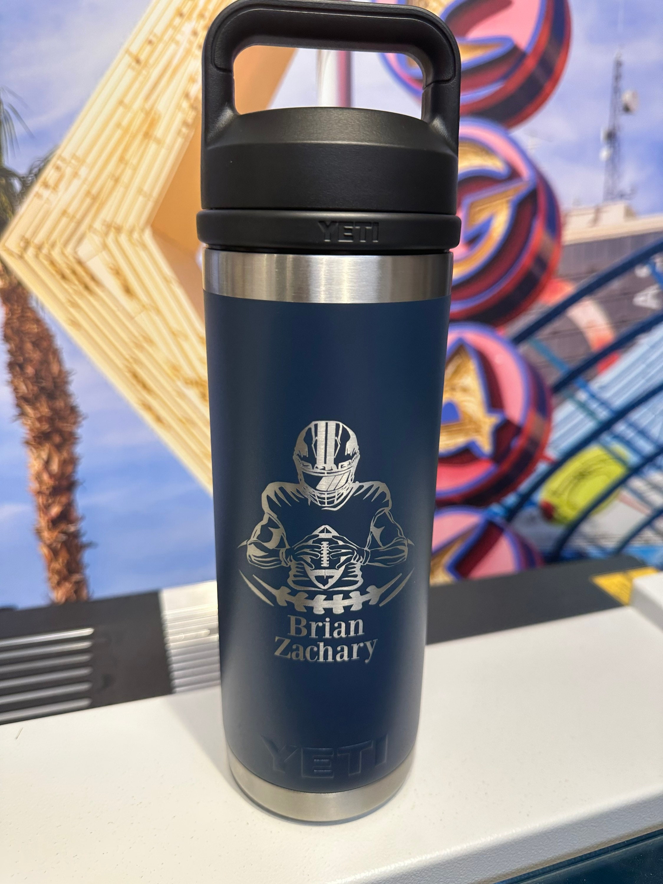 Custom Laser Engraved 64oz YETI Water Bottle with Chug Cap – Curated by  Kayla