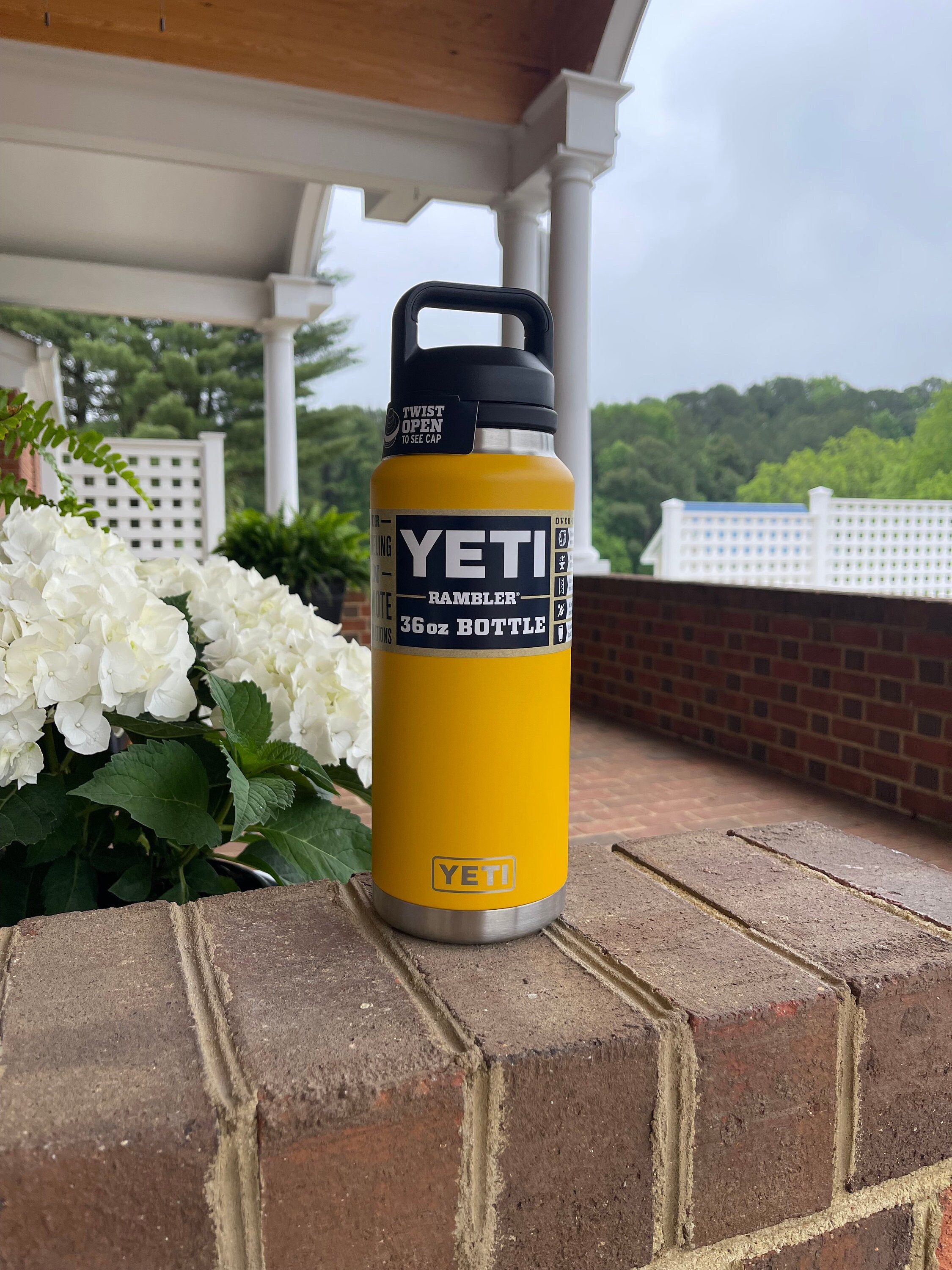  YETI Rambler 64 oz Bottle, Vacuum Insulated, Stainless Steel  with Chug Cap, Alpine Yellow : Sports & Outdoors