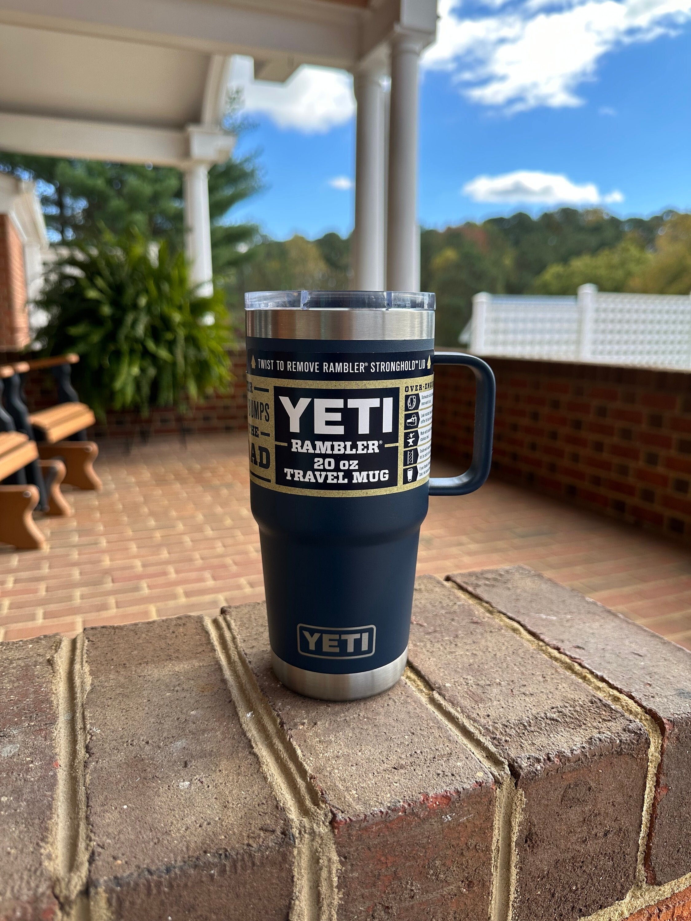 REAL YETI 30 Oz. Travel Mug With Stronghold Lid Laser Engraved White Stainless  Steel Yeti Rambler Vacuum Insulated YETI 