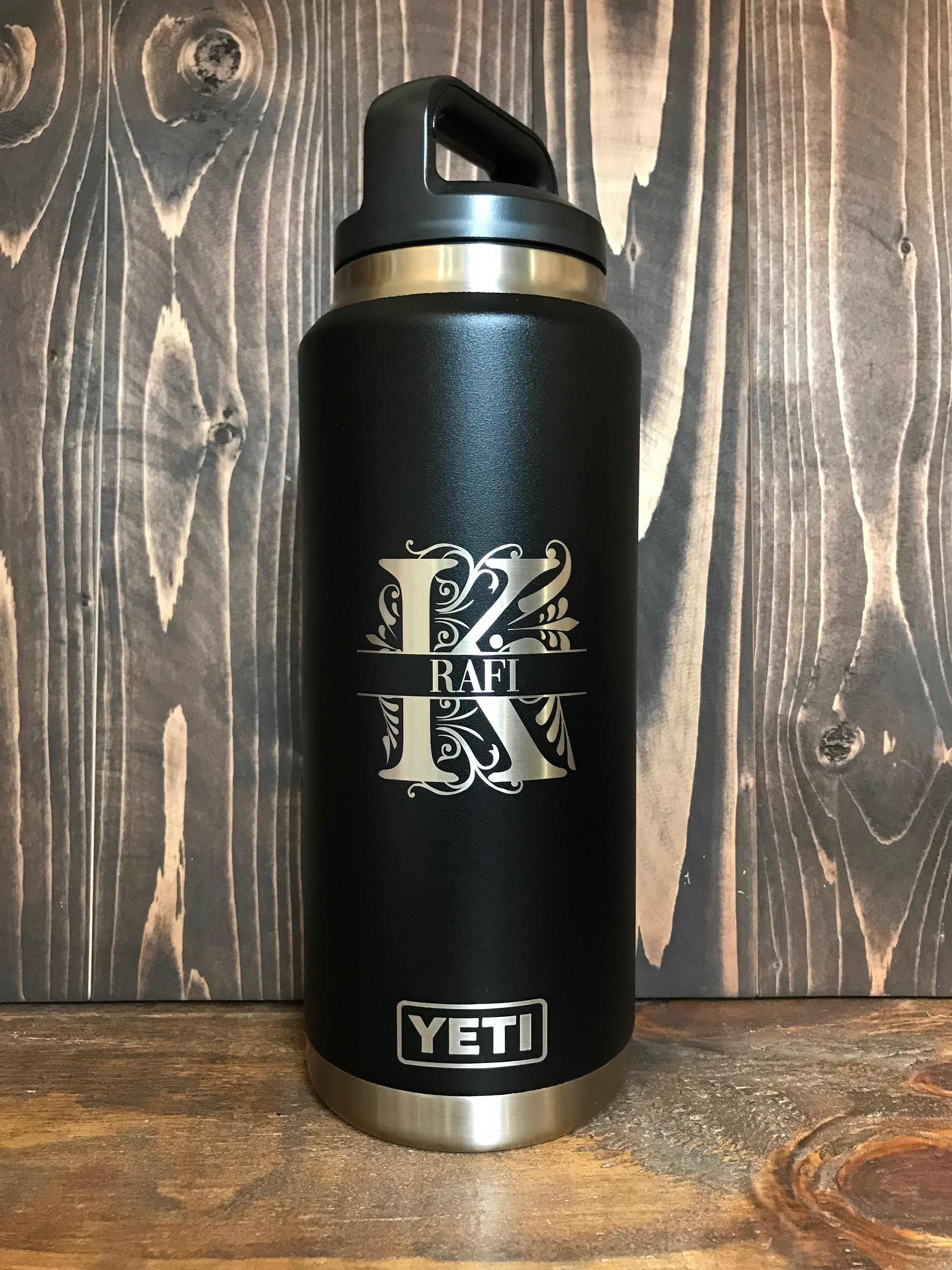 Custom Laser Engraved 46oz YETI Water Bottle with Chug Cap – Curated by  Kayla