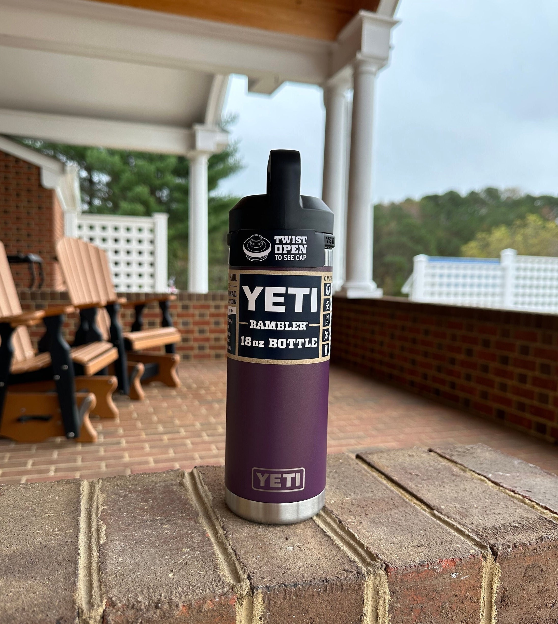 REAL YETI 18 Oz. Laser Engraved Nordic Purple Stainless Steel 