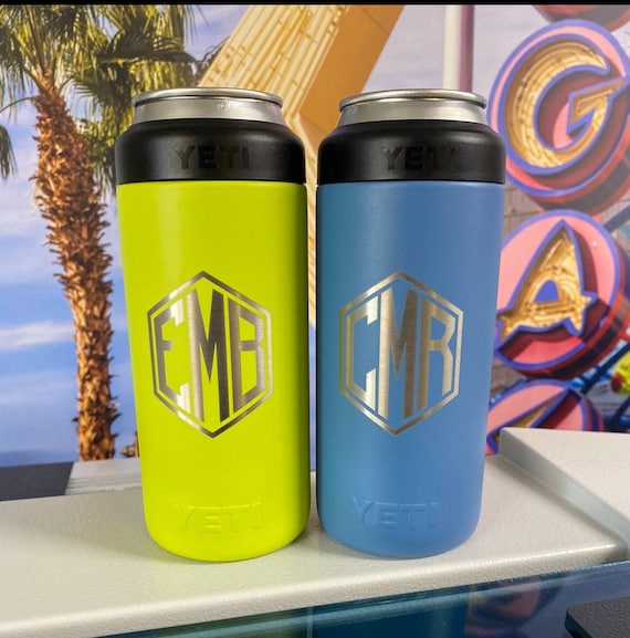 PERSONALIZED Authentic 12 oz Yeti Rambler Colster Slim Can