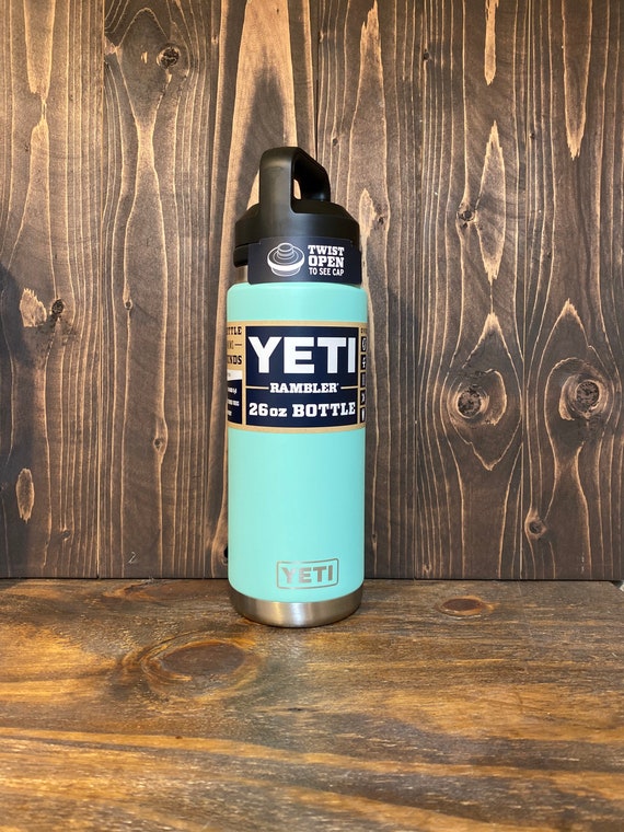 REAL YETI 26 Oz. Laser Engraved Seafoam Stainless With Chug Cap Steel Yeti  Rambler Bottle Personalized Vacuum Insulated YETI 