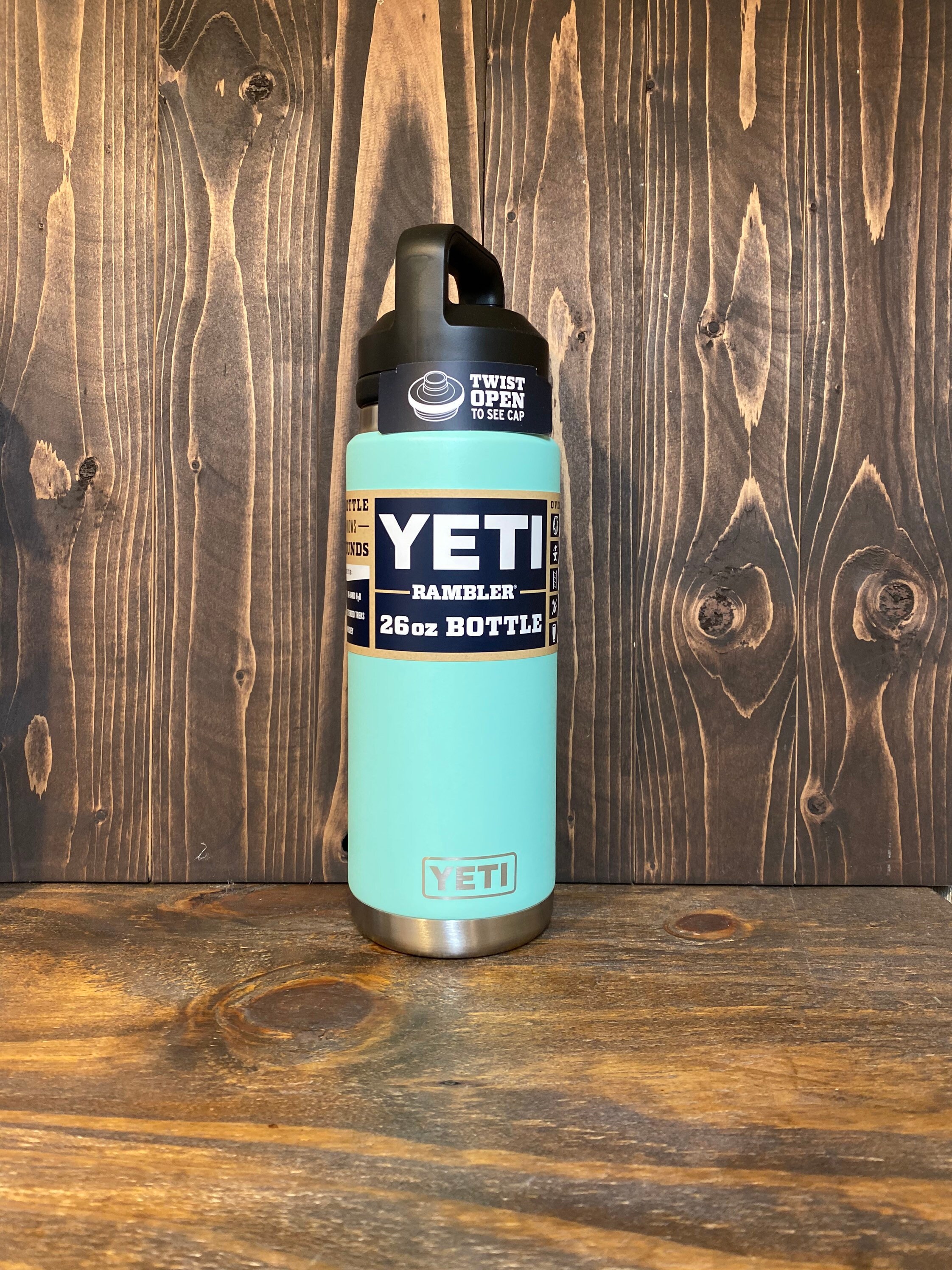 REAL YETI 26 Oz. Laser Engraved Seafoam Stainless With Chug Cap