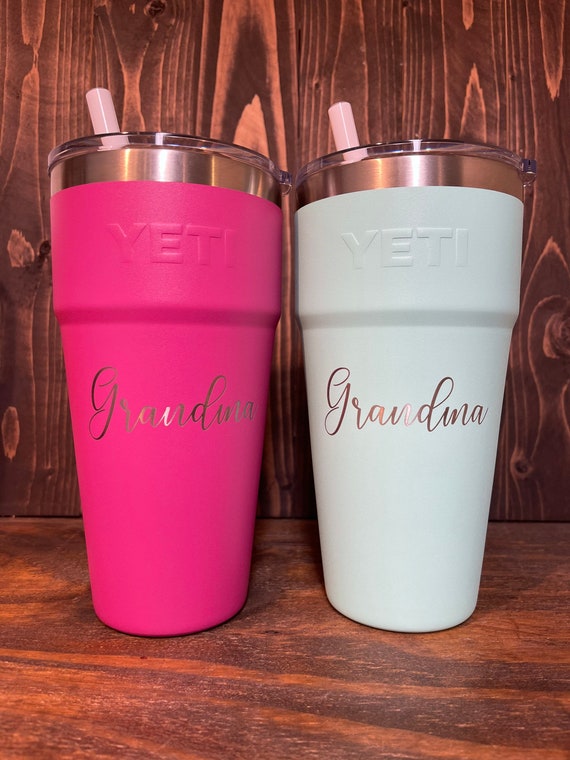 PERSONALIZED Authentic 26 oz Yeti Rambler with Straw Lid- LASER