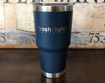 REAL YETI 30 oz. Laser Engraved Navy Stainless Steel Yeti Rambler Personalized Vacuum Insulated YETI