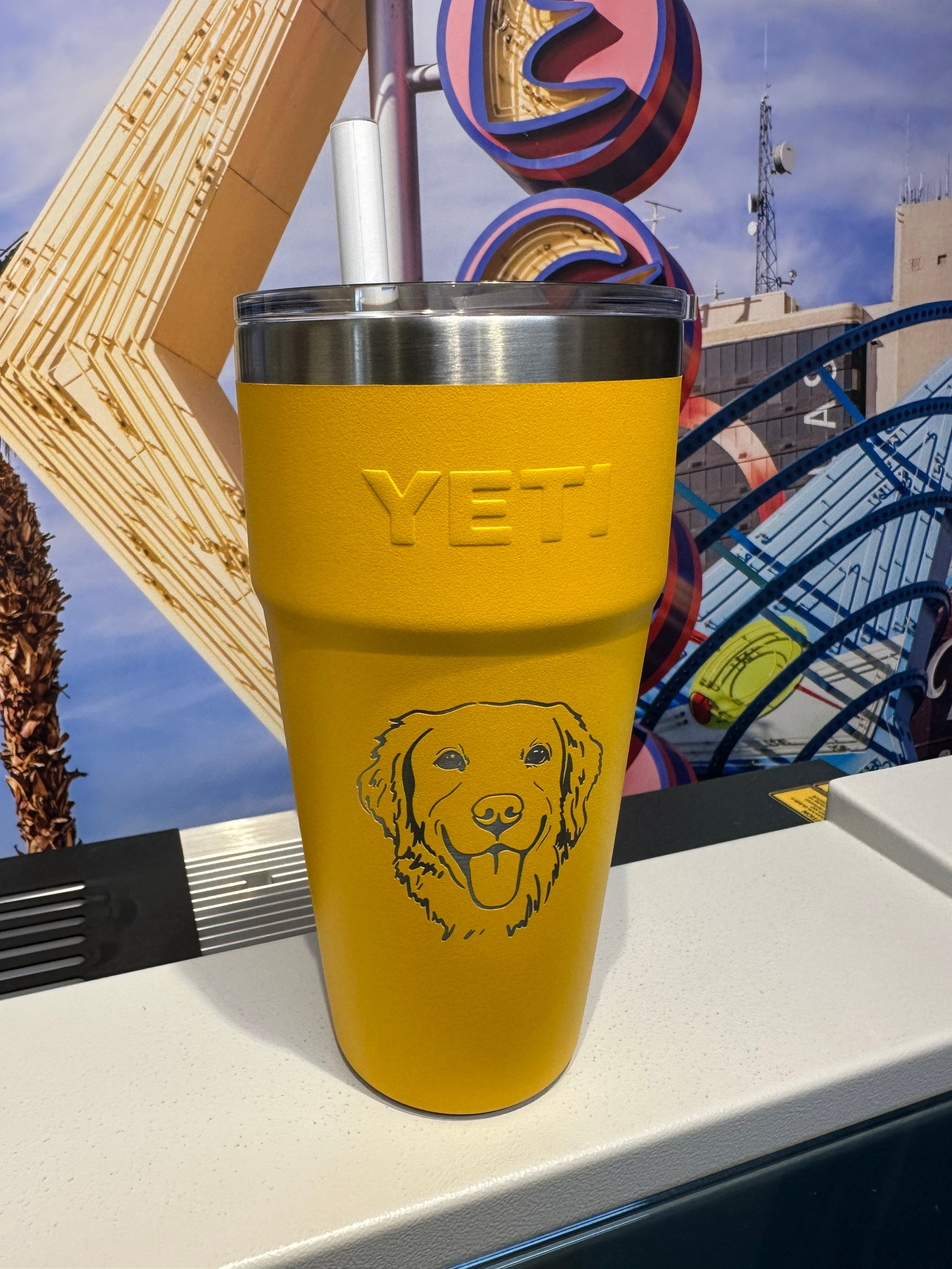 REAL YETI 26 Oz. Laser Engraved Alpine Yellow Stainless Steel Etsy