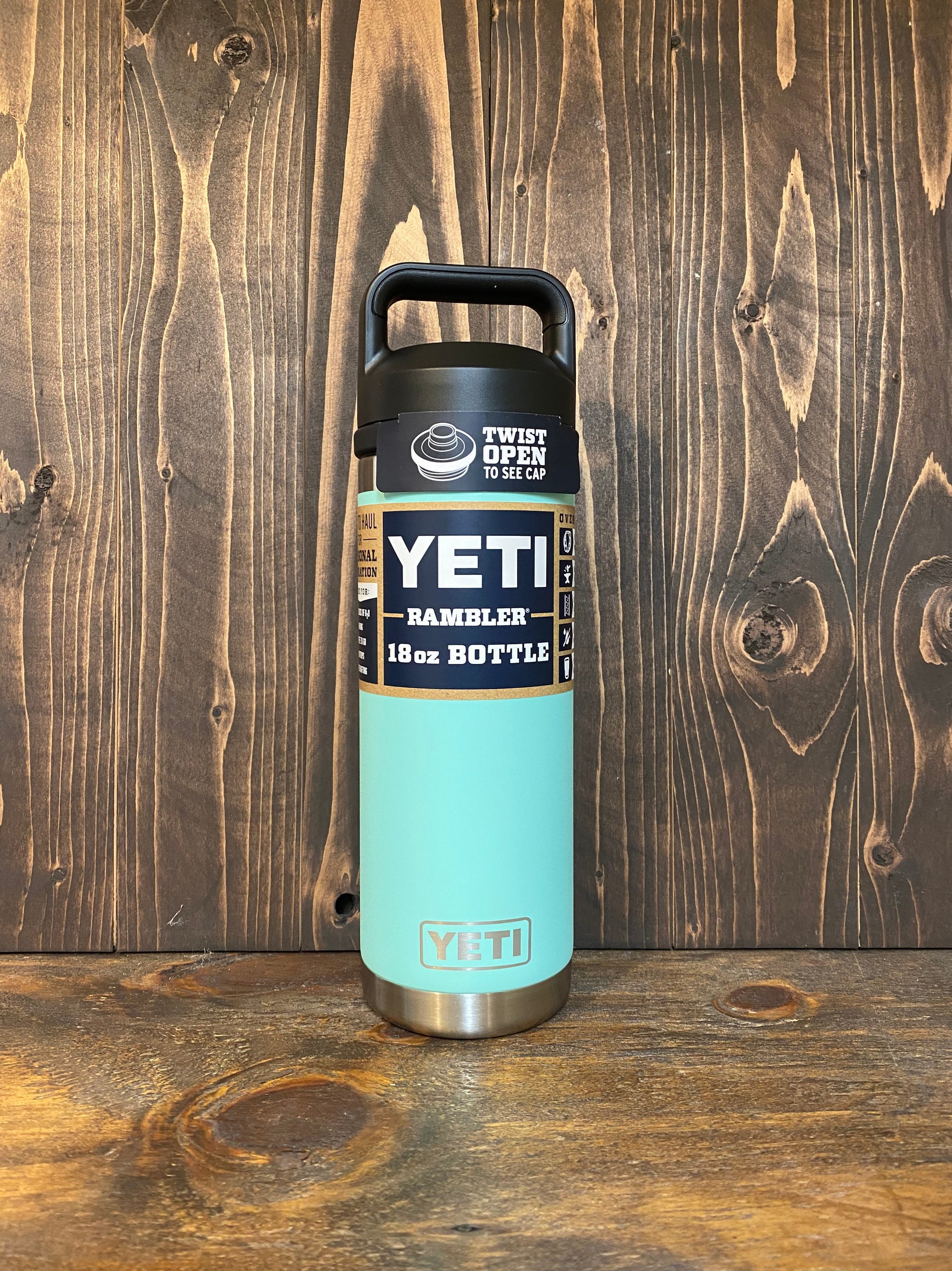 REAL YETI 18 Oz. Laser Engraved Seafoam Stainless Steel Yeti Rambler Bottle  With a Chug Cap Personalized Vacuum Insulated YETI 
